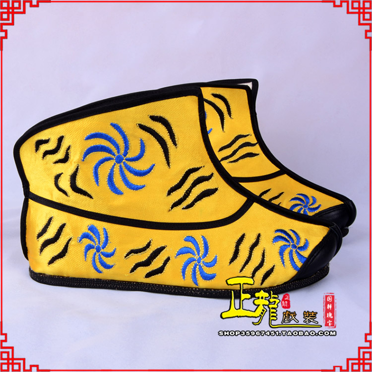 香格里拉.美猴王靴子虎纹靴金黄快靴 猴鞋