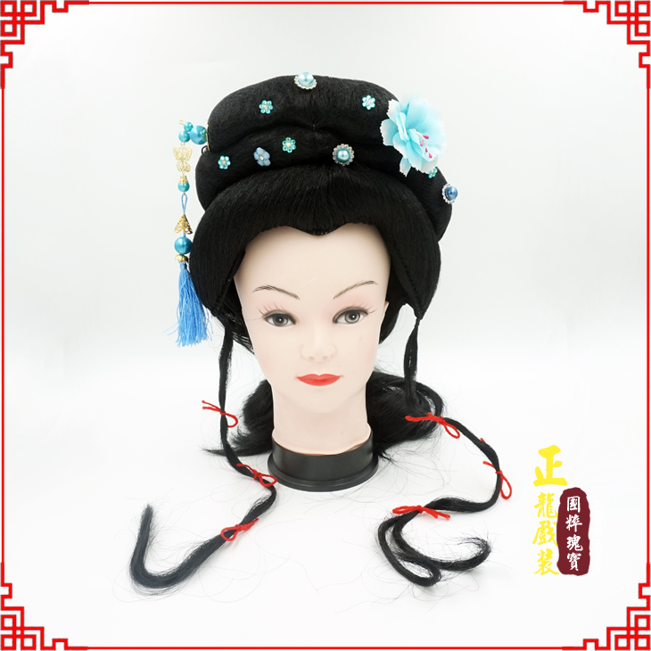 香格里拉戏剧服装京剧越剧小旦花旦丫鬟假发 小姐头套