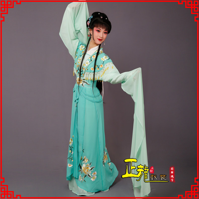 香格里拉青衣水袖戏服演出服 云肩花旦衣